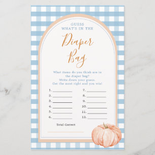 Pumpkin Boho Blue Gingham O que há na Fralda Bag