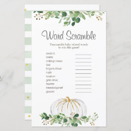 Pumpkin Branco Greenery Palavra Floral Scramble