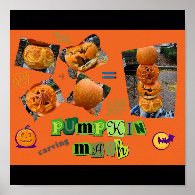 "Pumpkin Carving Math" Poster (Frente)