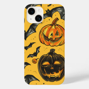 Pumpkin de Halloween e Vintage Patterno de Morcego