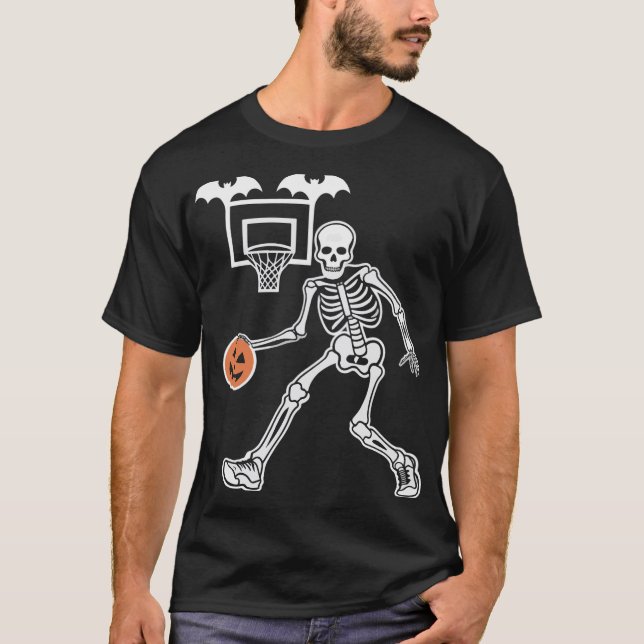 Pumpkin Dunker, Skeleton Basball t-shirt (Frente)