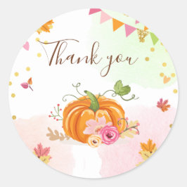 Pumpkin Envelope adesivo do selo Obrigado Floral