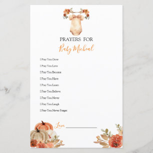 Pumpkin Floral Bebê Floral Fora Orações para Bebê