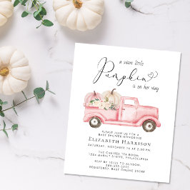 Pumpkin Floral Truck Baby Chá Convite