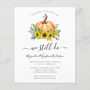 Pumpkin Orçamento Queda Vow Renewation Convite