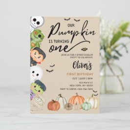 Pumpkin Patch Halloween Convite para primeiro aniv