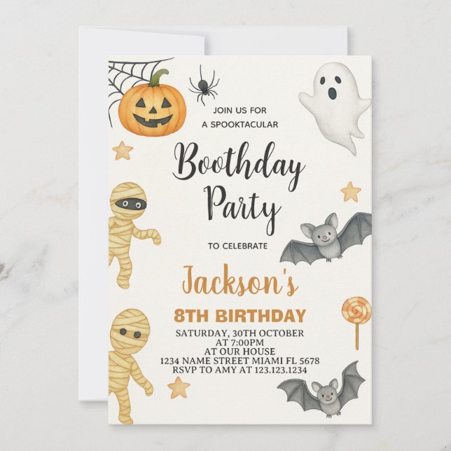Pumpkin Patch Kids Halloween Convite de Aniversári (Frente)