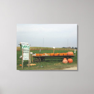 Pumpkin Patch Stand Halloween Outono Canvas Art