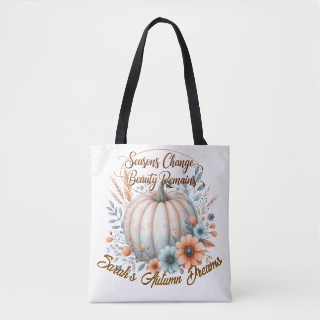 Pumpkin Personalizado E Tote Bag Floral - Cu (Frente)