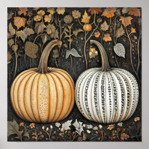 Pumpkin pintando outono - poster da parede da cozi