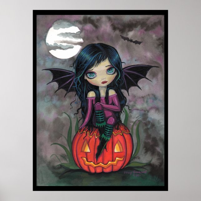 Pumpkin Pixie Halloween Cute Vampire Poster (Frente)