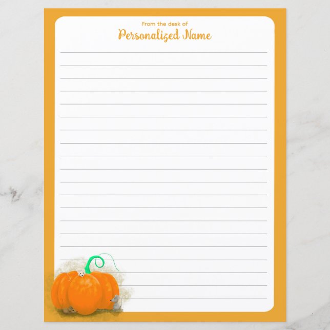 Pumpkin Playground - Folha de Papel Vinculada (Frente)