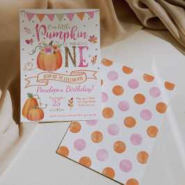 Pumpkin Primeiro Convite de Aniversário, outono