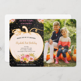 Pumpkin Primeiro Convite Fotográfico de Aniversári