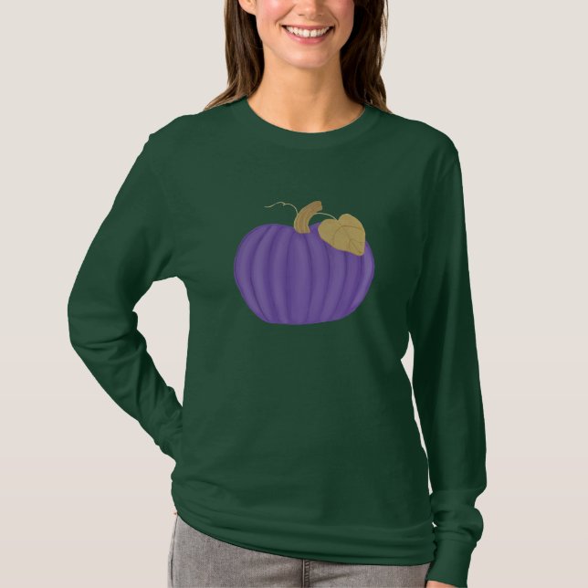 Pumpkin púrpura pintado com camisas de folha doura (Frente)
