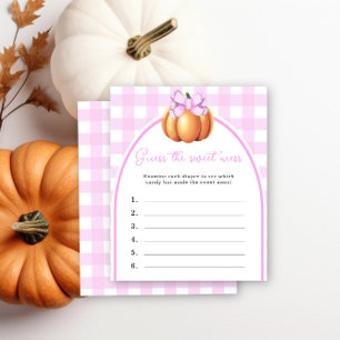 Pumpkin rosa arco adivinha doce jogo de confusão