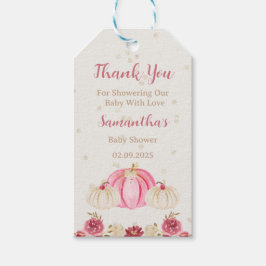 Pumpkin Rosa Com Etiquetas De Favor Floral Da Borg