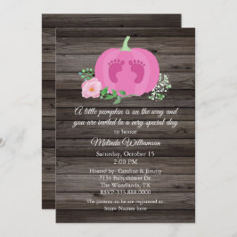 Pumpkin rosa Convite à Chá de fraldas de madeira r