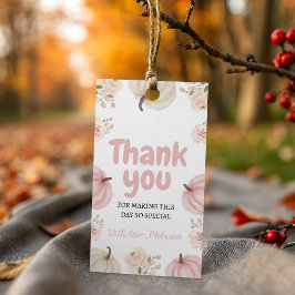 Pumpkin Rosa Obrigado Etiqueta do presente