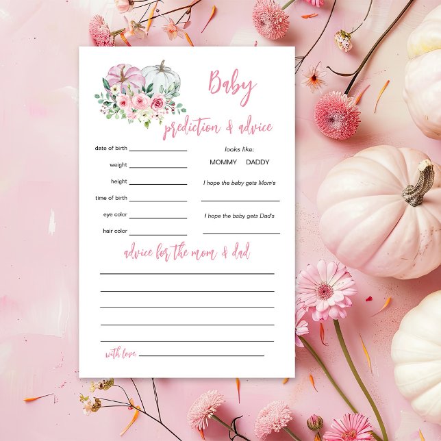 Pumpkin rosa Previsão de Bebês e Jogo de Conselhos (Criador carregado)