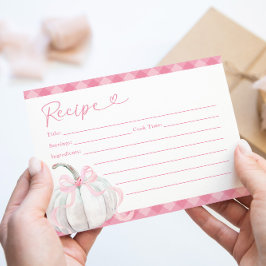 Pumpkin Rosa Pumpkin Primeiro Cartão de Receita de