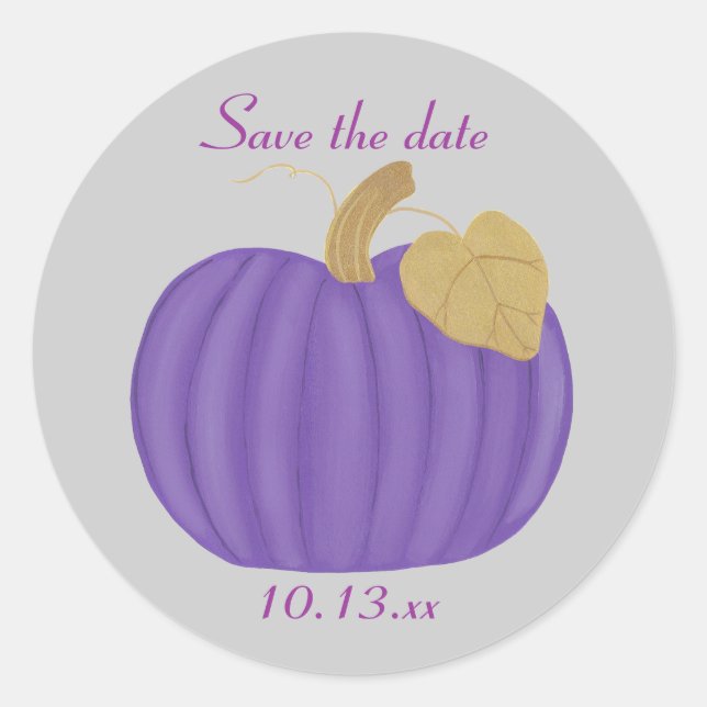 Pumpkin Roxo, Folha Dourada, Guarde os adesivos (Frente)