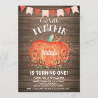 Pumpkin Russo Convite de Aniversário Rosa