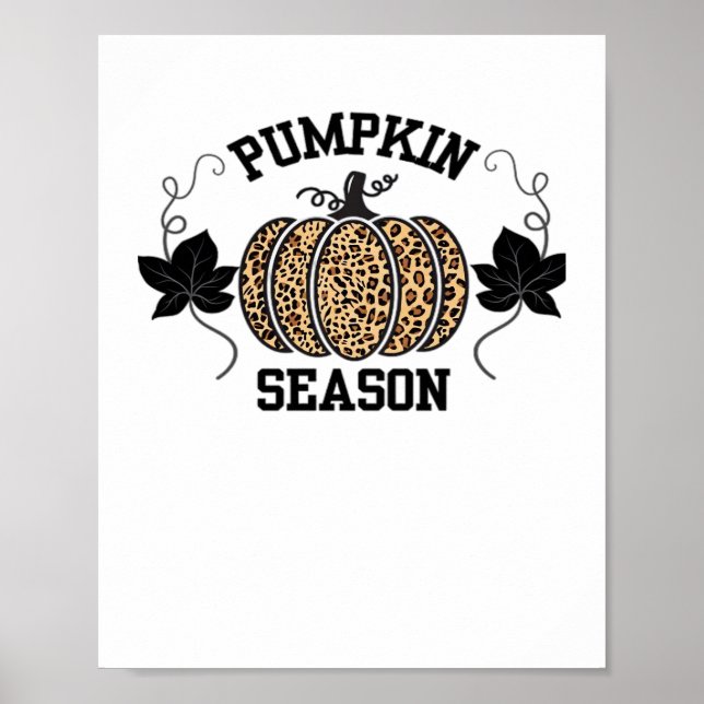 Pumpkin Season Cheetah Impressão Pumpkin Fall Desi (Frente)