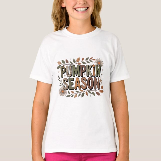 Pumpkin Season – Earthy Leaves T-shirt  (Frente)