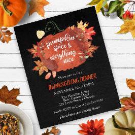 Pumpkin Spice, Ação de Graças Convite Orçamental