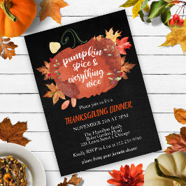 Pumpkin Spice Ação de Graças Convite Preto