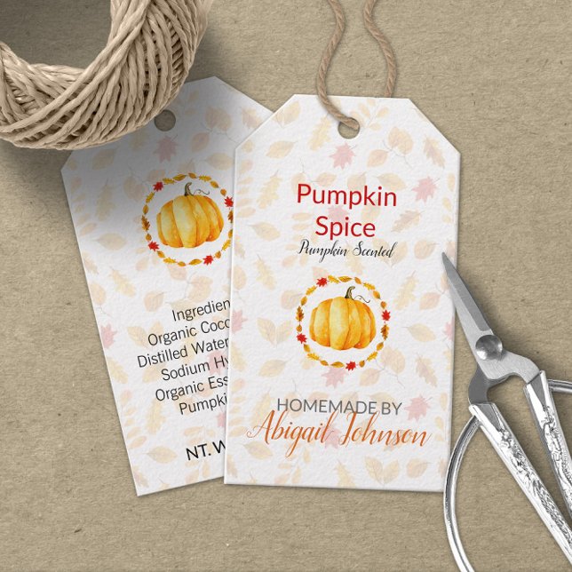 Pumpkin Spice Bath & Body Label | Etiqueta do prod (Criador carregado)