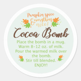 Pumpkin Spice Cacau etiquetas de bombas, abóbora
