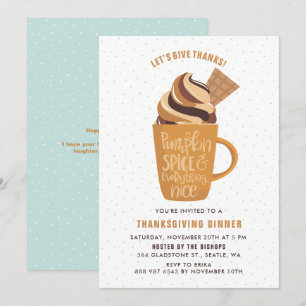 Pumpkin Spice Latte Convite de festas de Ação de