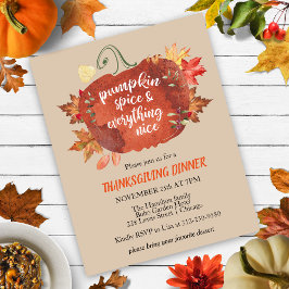 Pumpkin Spice Orçamento de Ação de Graças Convite 