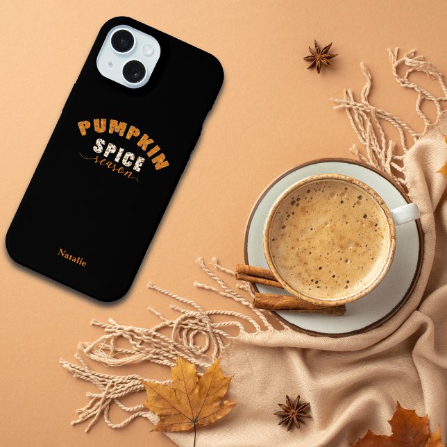 Pumpkin Spice Vibes Personalize Name Phone Case (Criador carregado)