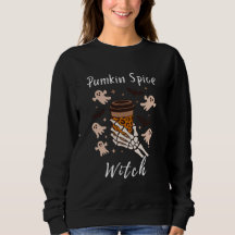 Pumpkin Spice Witch Coffee Skeleton - Camisa femin