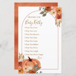 Pumpkin Terracota Orações Florais para Bebê