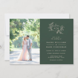 Pumpkin Vines Monograma Convite para Casamento