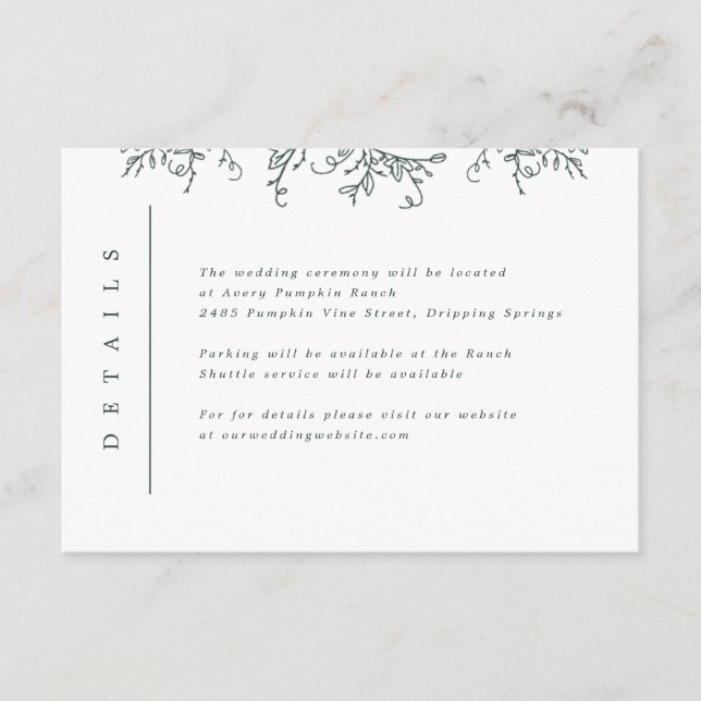 Pumpkin Vines Monograma Inserção de Casamento (Frente)
