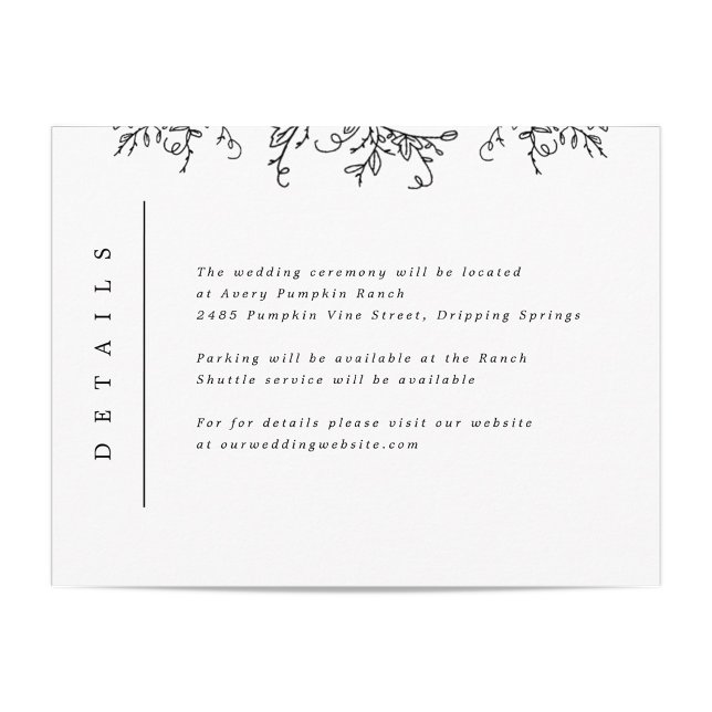 Pumpkin Vines Monograma Inserção de Casamento (Criador carregado)