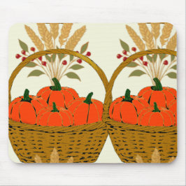 🍂 **Pumpkin & Wheat Basket Mouse Pad