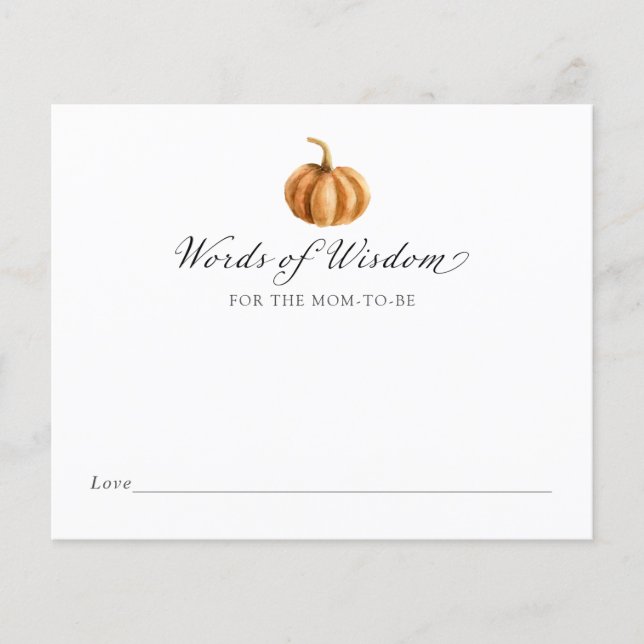 Pumpkin Words of Wisdom para a mãe ser (Frente)