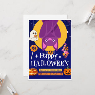 Pumpkins & Bats Halloween Bash - Convite Personali