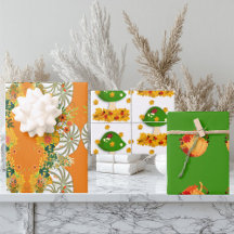 Pumpkins Branco Queda Cores na Toadstool Verde Flo