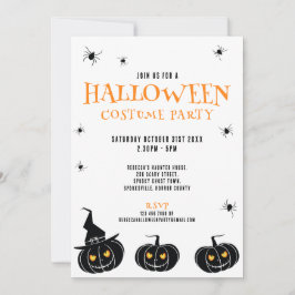 Pumpkins e Convite de festas de aranhas do Hallowe