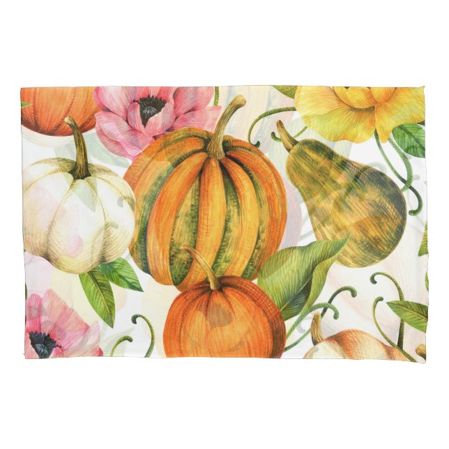 Pumpkins Girassóis: Design de padrão de aquarela (Frente)