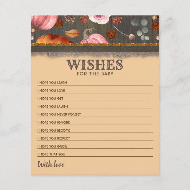 Pumpkins rosa e laranja deseja o bebê (Frente)