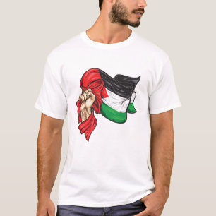 Punho com pavilhão nacional da Palestina - T-Shirt