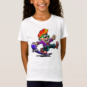 Punk da rua em um t-shirt das meninas do skate